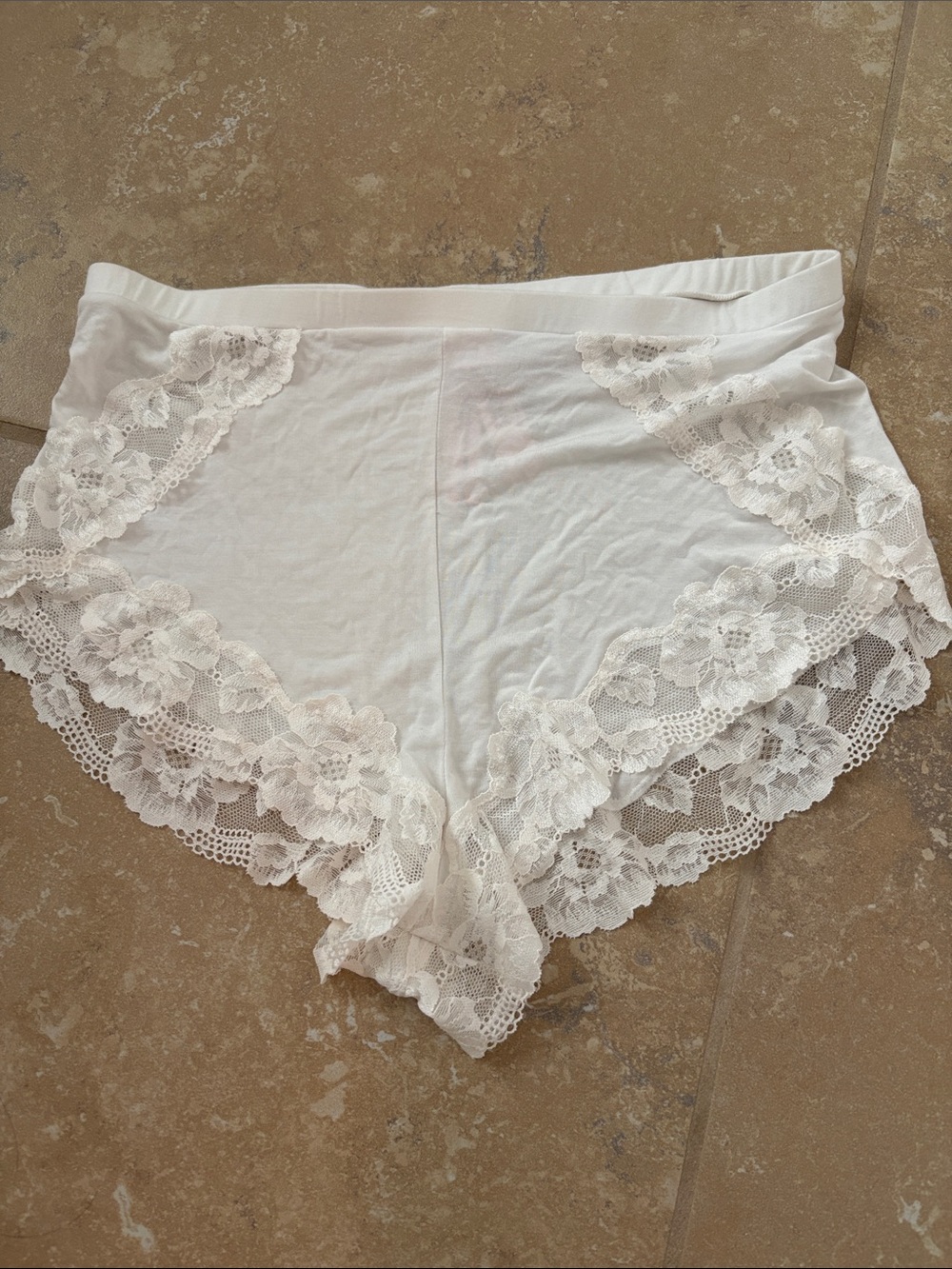 NWT Victoria Secret winter white Lace-Trim lingerie bottoms